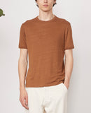 Tee Shirt Ss Tee Piece Dyed Fr Linen - Chestnut
