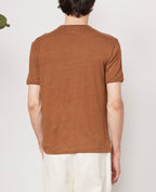 Tee Shirt Ss Tee Piece Dyed Fr Linen - Chestnut