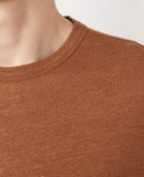 Tee Shirt Ss Tee Piece Dyed Fr Linen - Chestnut