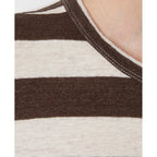 Tee Shirt Ss Tee French Linen Big Stripe - Heather Cocoa/Ecru