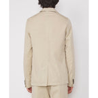 Officine Générale – Veste Armie - Latte - Homme, veste de costume beige portée par un homme, vue de dos