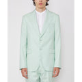 Officine Générale – Veste Giovanni - Menthe - Homme, veste de costume vert d'eau portée par un mannequin, vue de face