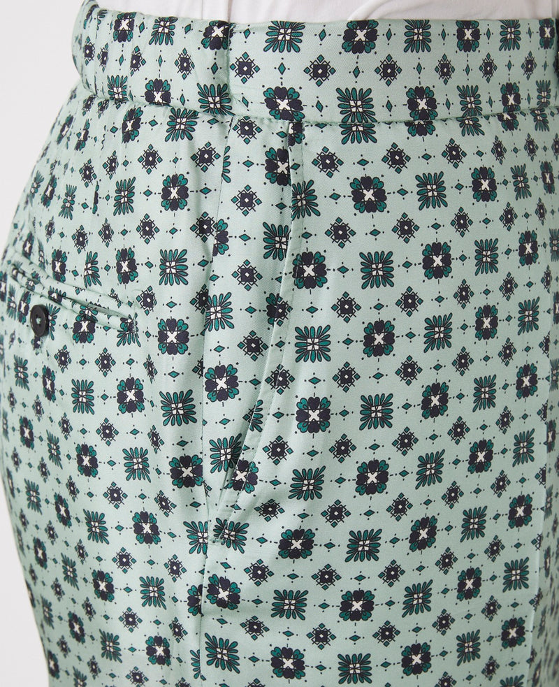 Tlg Veste Nash Pts Itl Silk Tie Print - Navy/Pale Green
