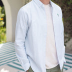 Chemise Rayée Blanche & Bleue Ivoy - Homme