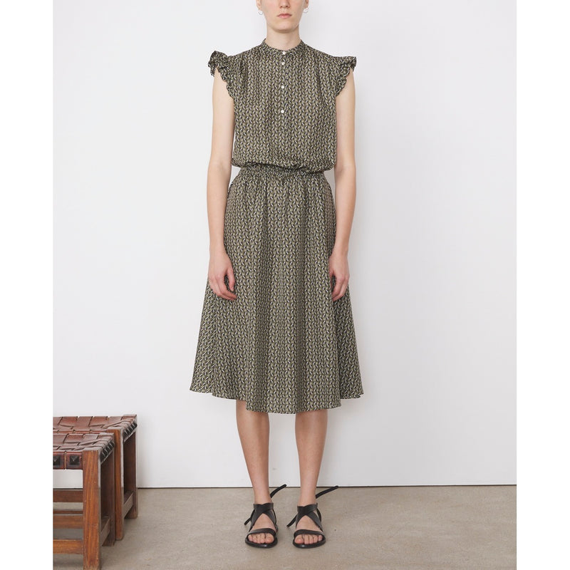 Alexane Dress - Olive/Navy/Ecru - Woman