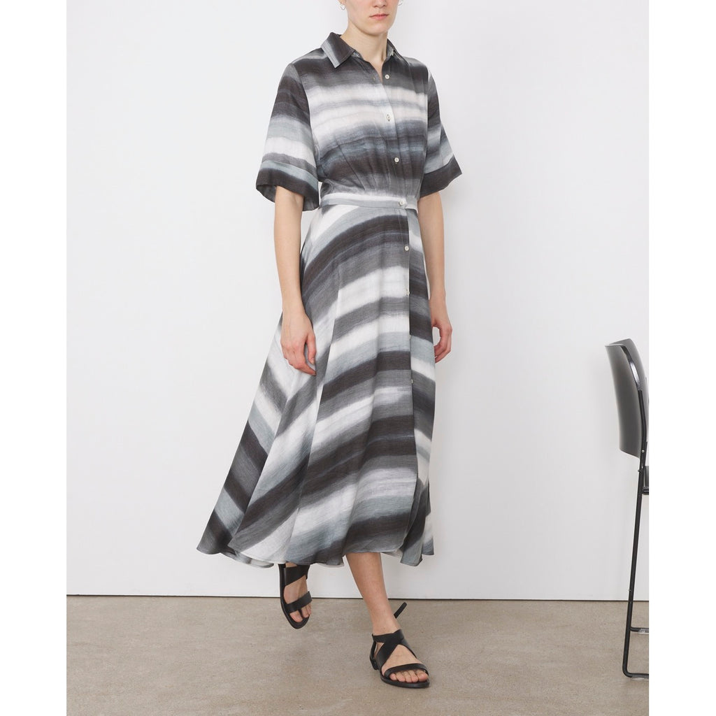 Vestido camisero Nadia - Gris/Crema - Mujer