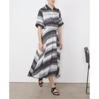 Vestido camisero Nadia - Gris/Crema - Mujer
