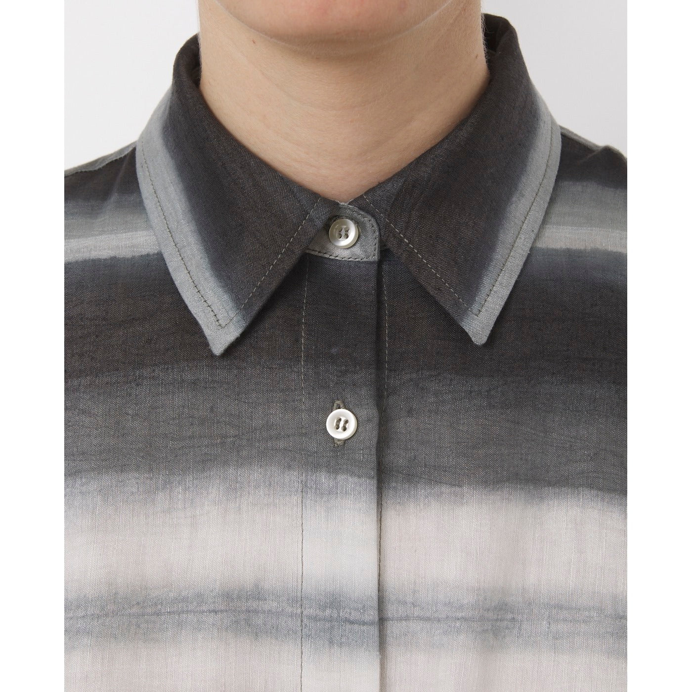 Vestido camisero Nadia - Gris/Crema - Mujer