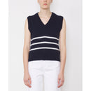 Aurora Sleeveless Sweater - Navy/Ecru - Woman