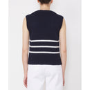 Pull Sans Manche Aurora - Navy/Ecru - Femme