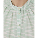 Chemise Nolwenn Shi Itl Ikat Print Cot - White/Mint