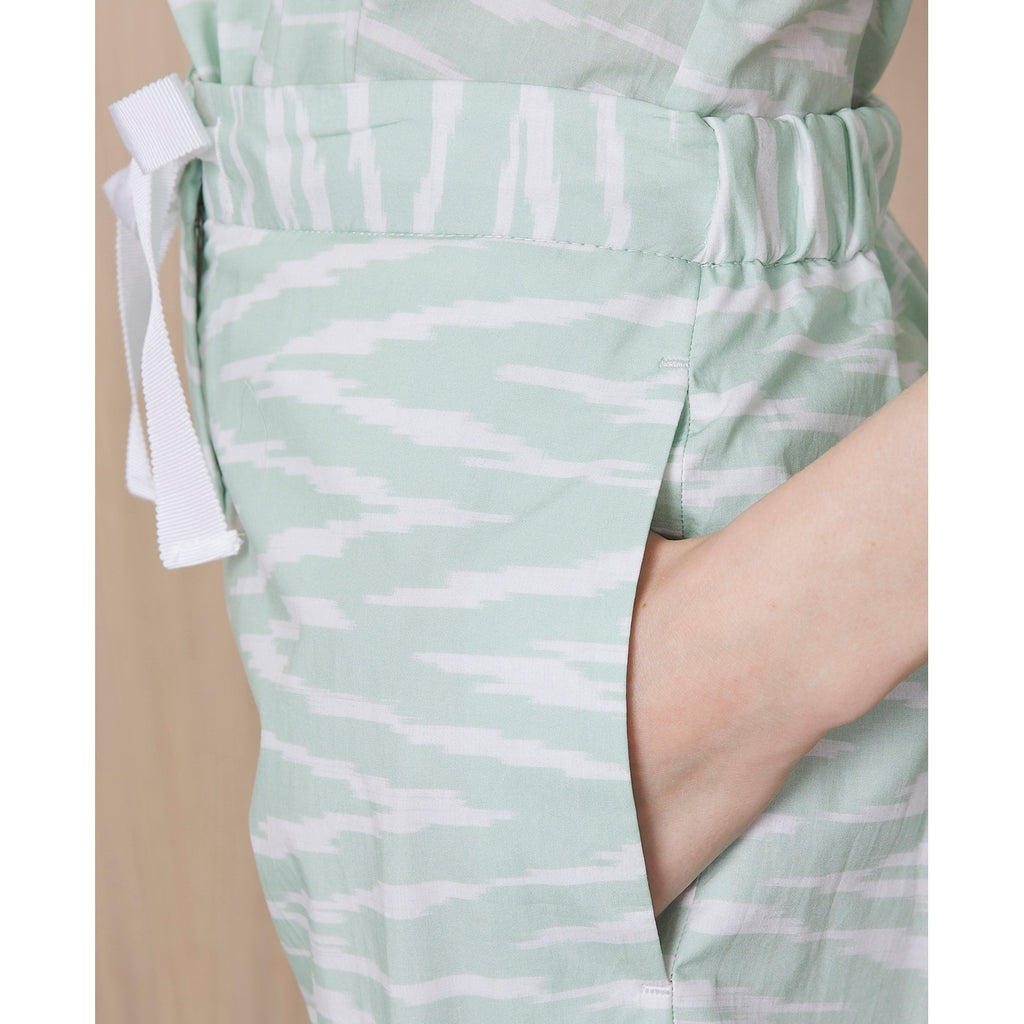 Magali Pants - White/Mint - Women