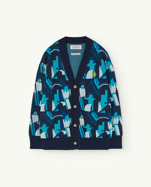 Art Navy Racoon Cardigan