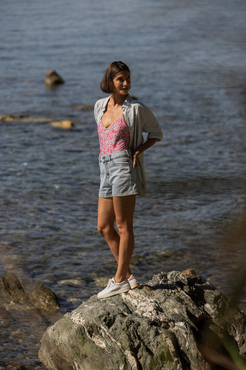 Baskets Blanches Et Roses Alder - Woman