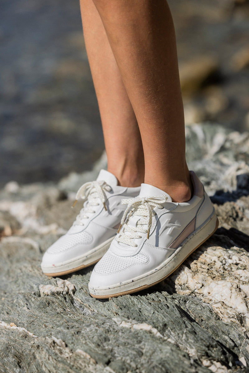 Baskets Blanches Et Roses Alder - Woman