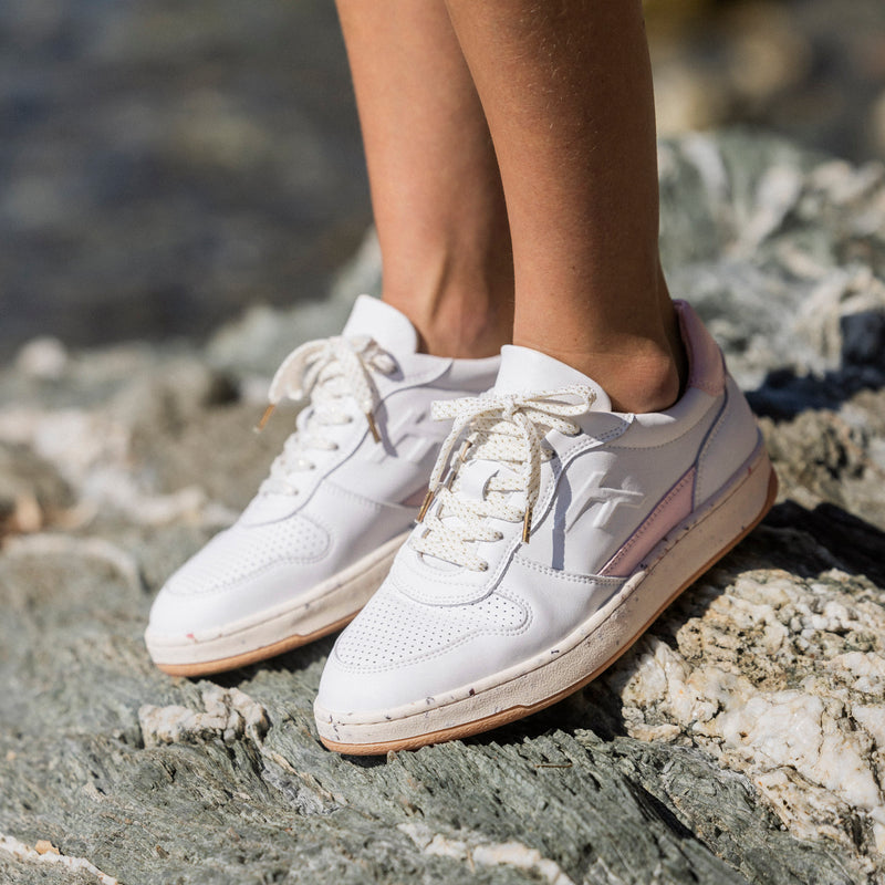 Baskets Blanches Et Roses Alder - Woman