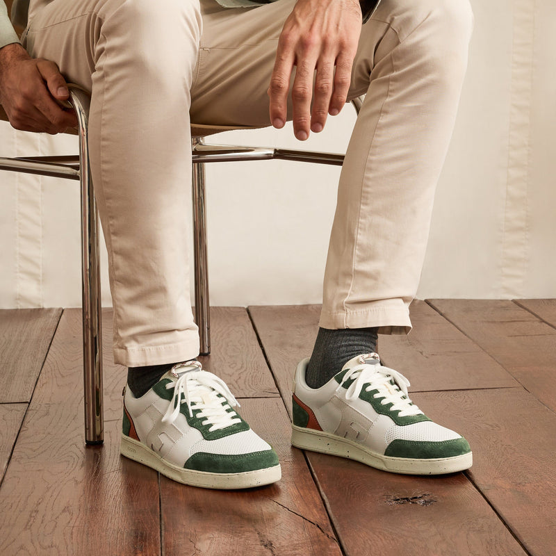 White & Khaki Hazel Sneakers - Mixed