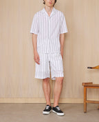 Chemise Eren Manches Courtes - Blanc/Noir - Homme