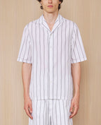 Chemise Eren Manches Courtes - Blanc/Noir - Homme