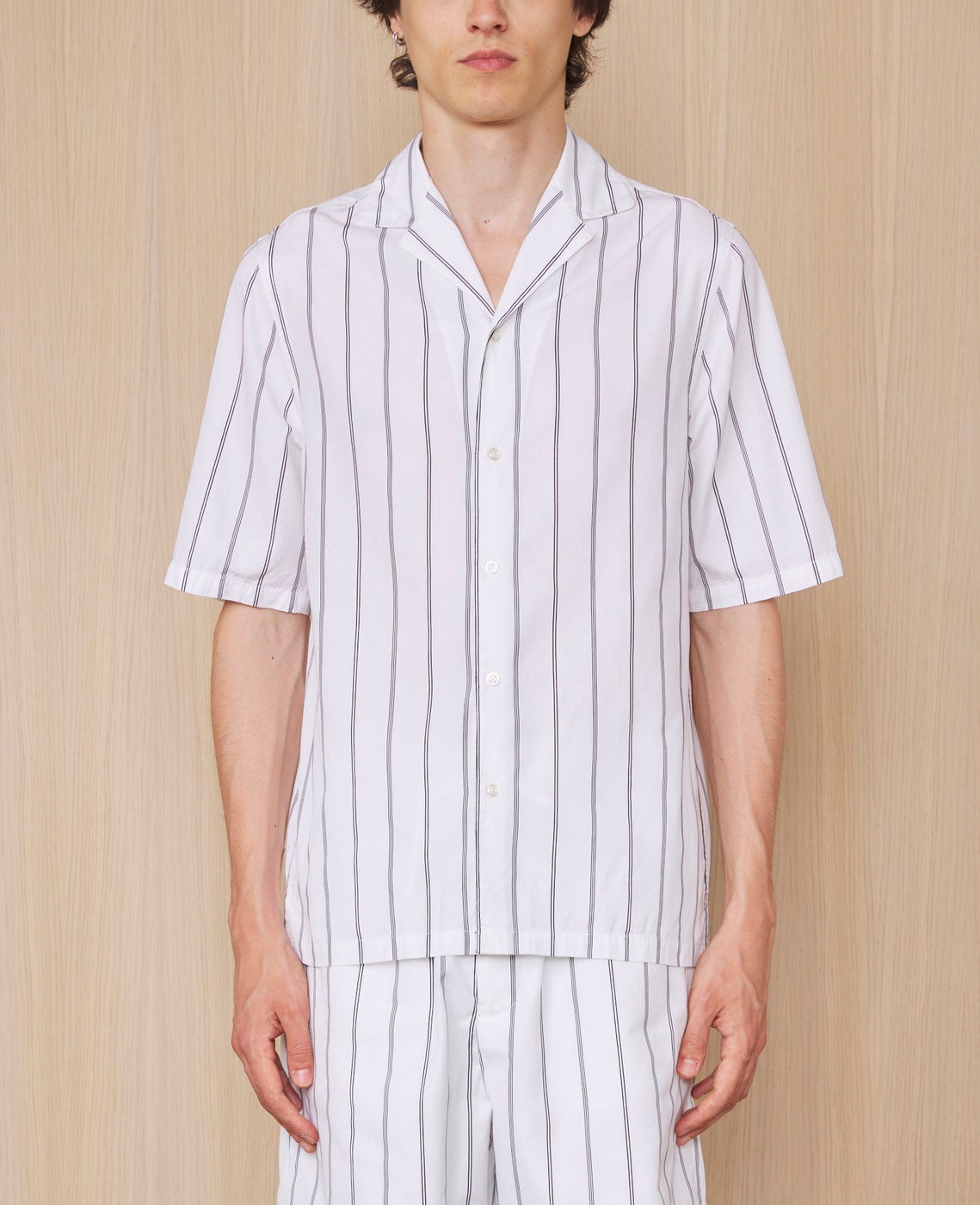 Chemise Eren Manches Courtes - Blanc/Noir - Homme