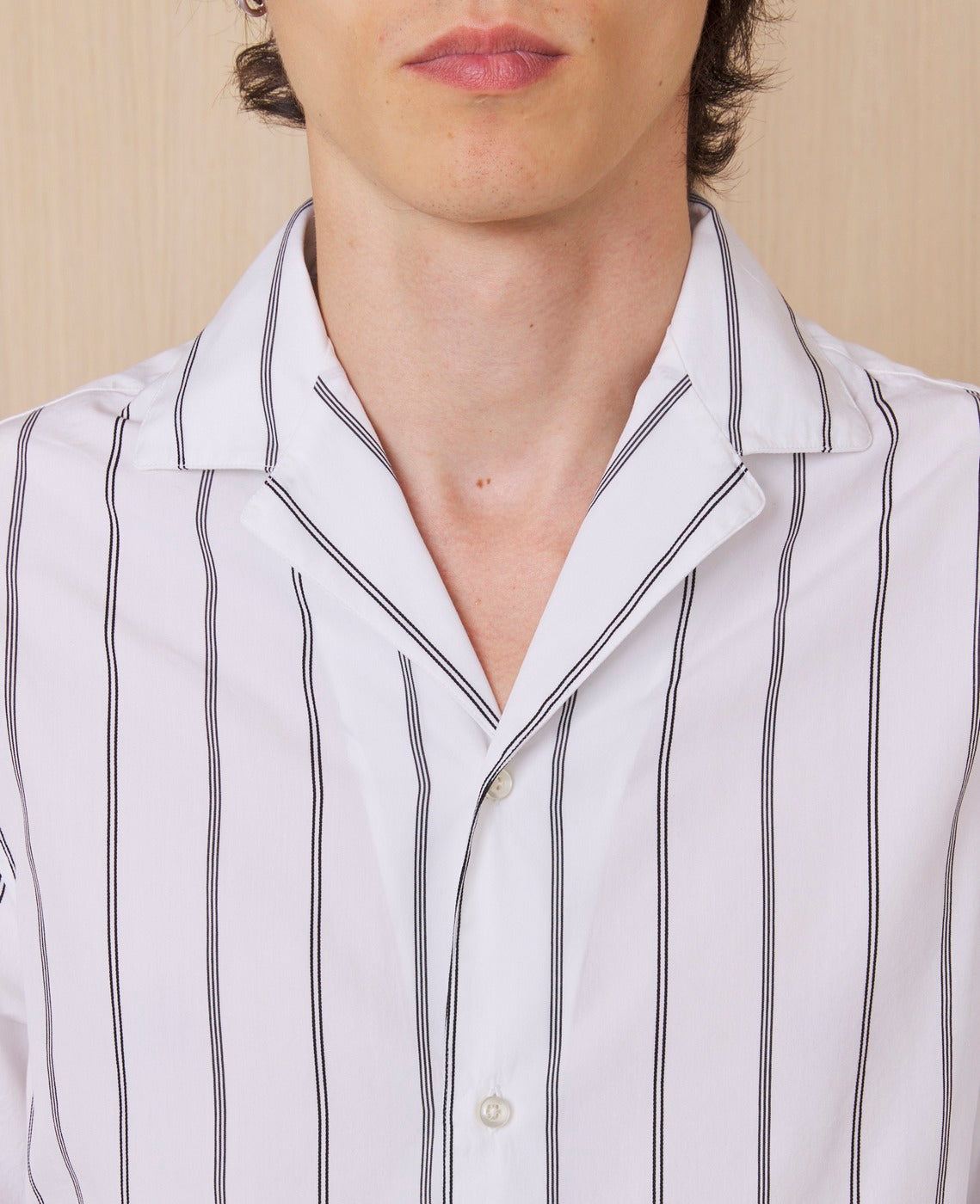 Chemise Eren Manches Courtes - Blanc/Noir - Homme