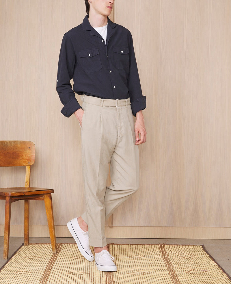 Chemise Eric Gmt Dye Lyocell Cotton - Dark Navy