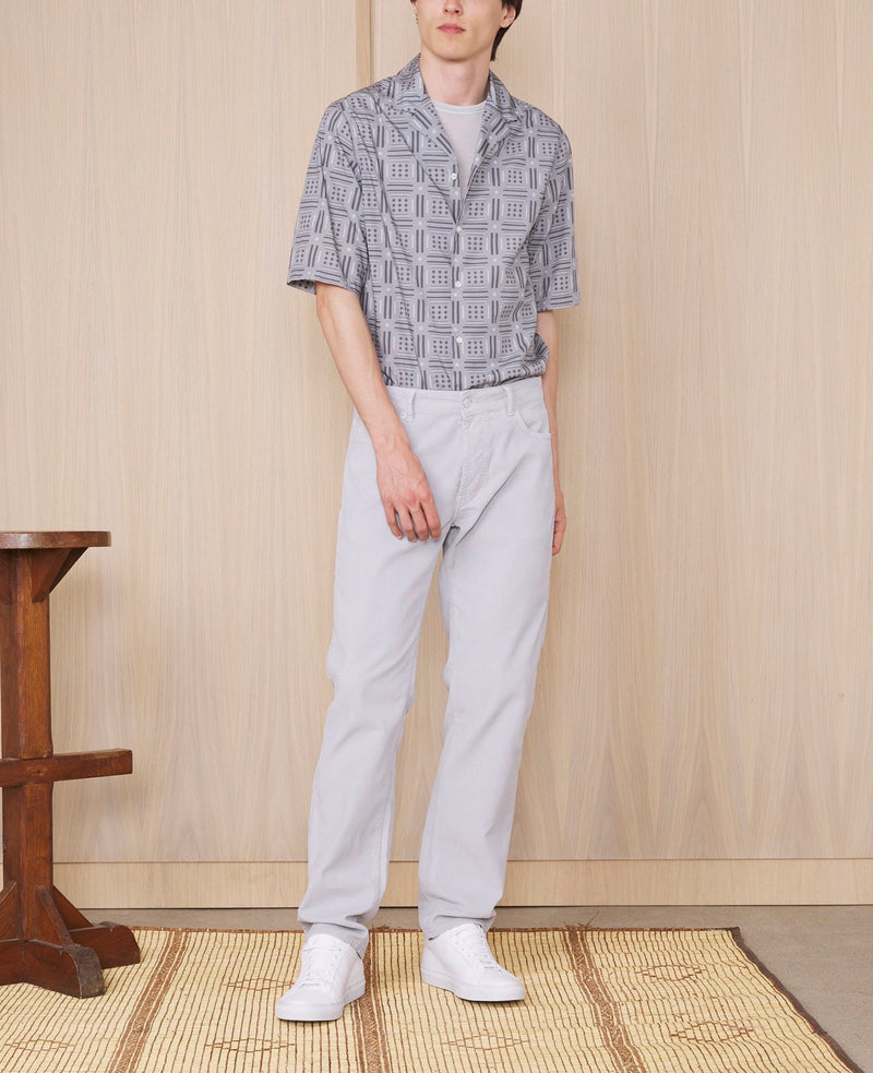 Eren SS Shirt - Grey/Dkgrey/White - Men