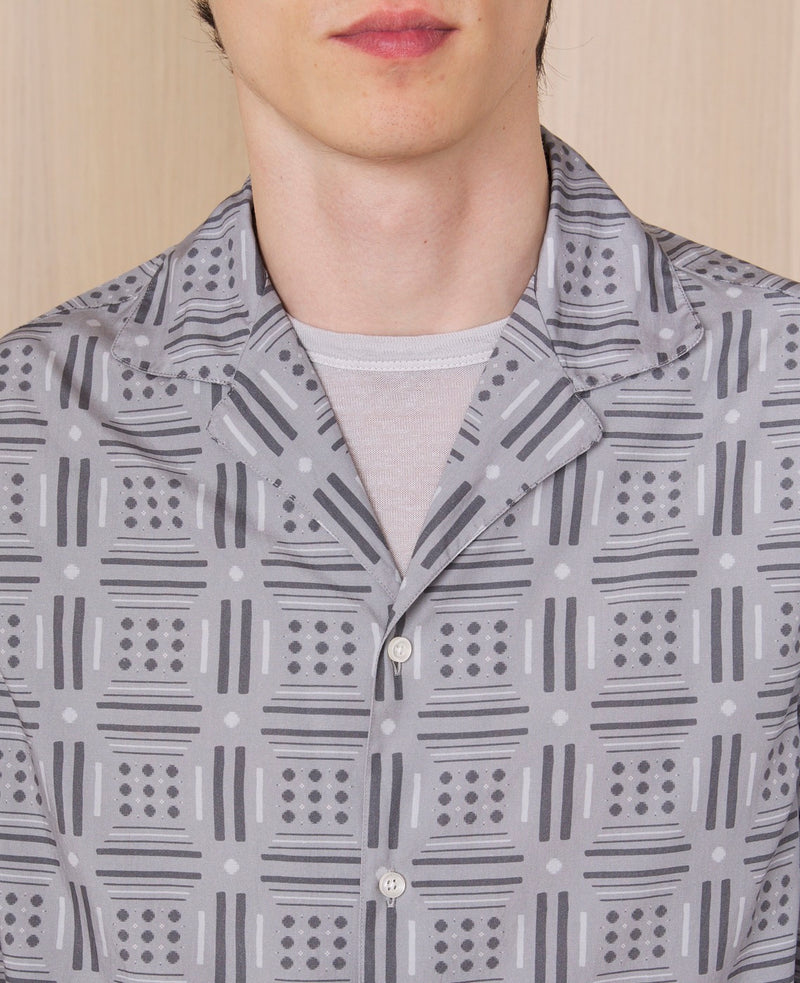Eren SS Shirt - Grey/Dkgrey/White - Men