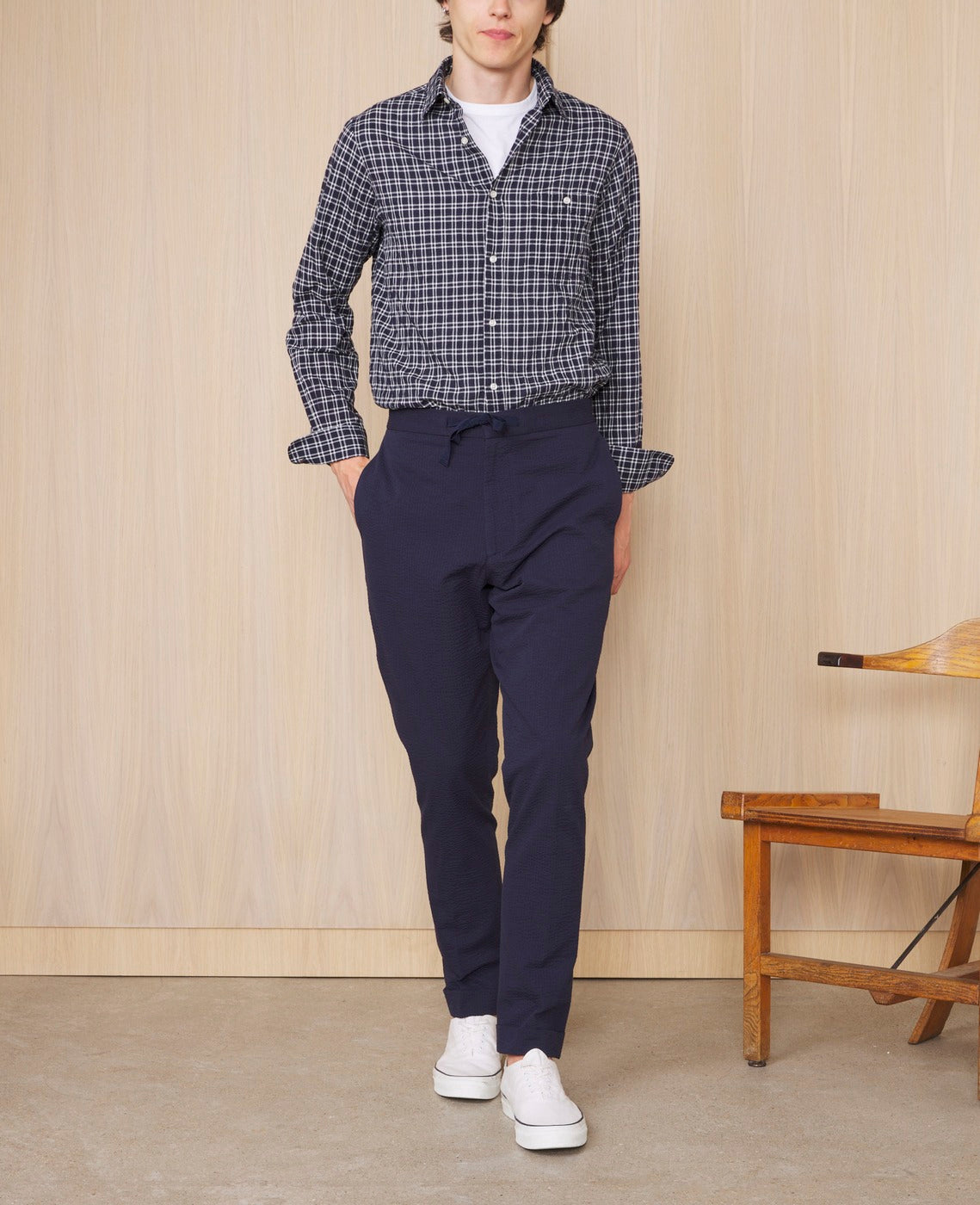 Chemise Alex - Bleu Marine/Blanc - Homme