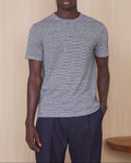 T-Shirt Manches Courtes - Écru/Bleu Marine - Homme