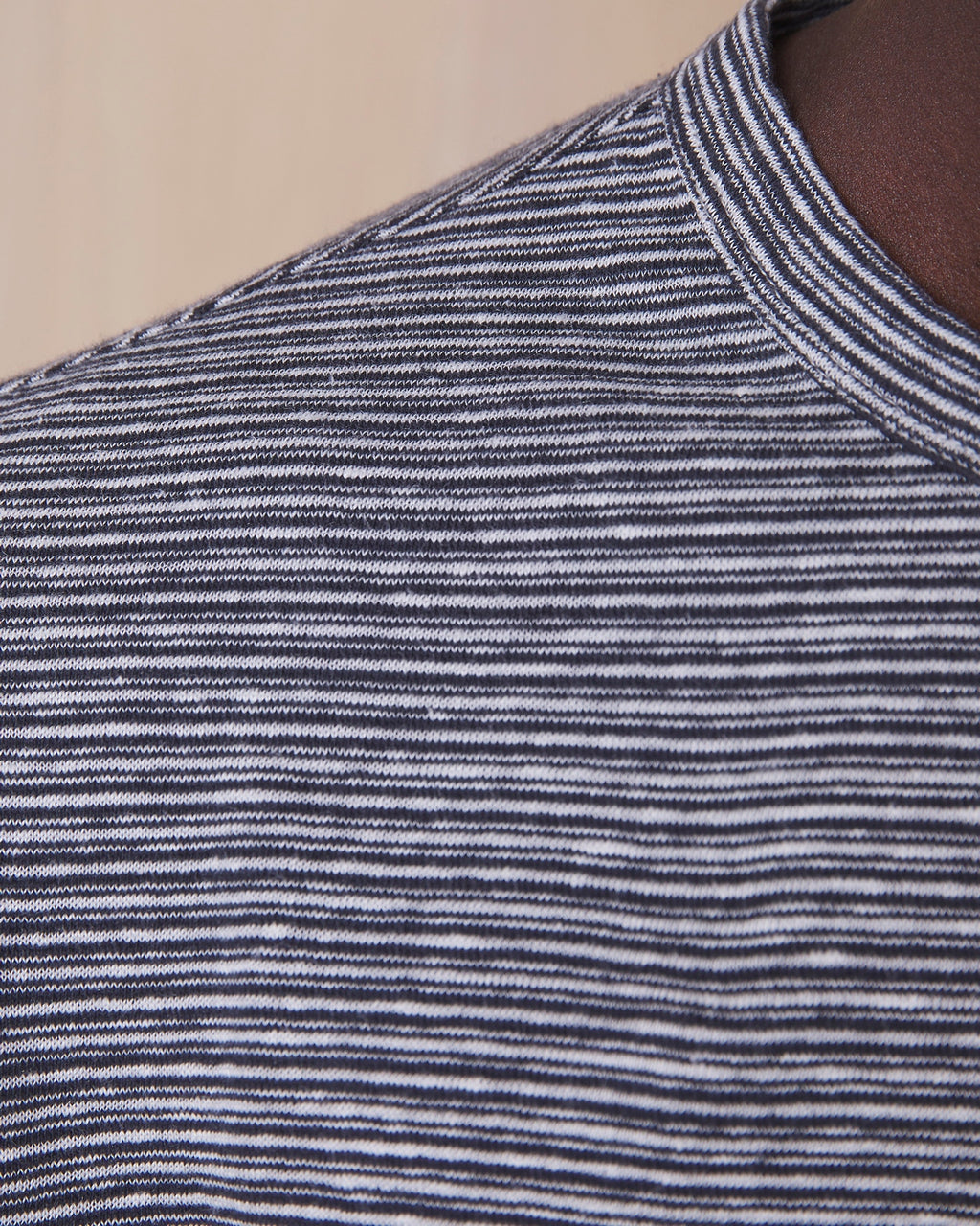 T-Shirt Manches Courtes - Écru/Bleu Marine - Homme