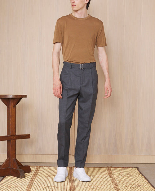 Tee Shirt Ss Tee Gmt Dye Lyocell Linen - Cigar