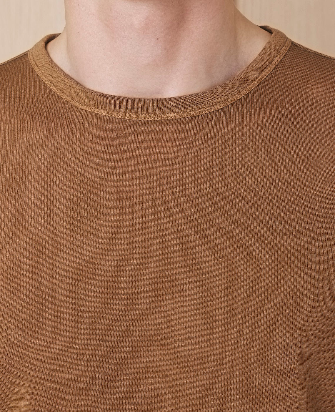 Tee Shirt Ss Tee Gmt Dye Lyocell Linen - Cigar