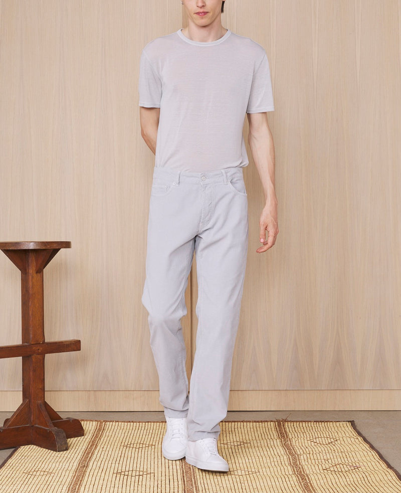 Tee Shirt Ss Tee Gmt Dye Lyocell Linen - Silver Grey