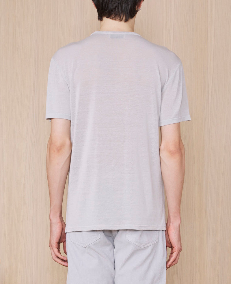 Tee Shirt Ss Tee Gmt Dye Lyocell Linen - Silver Grey