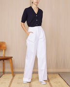 Chino Elia Pts Pgmt Dye Cotton Twill - White