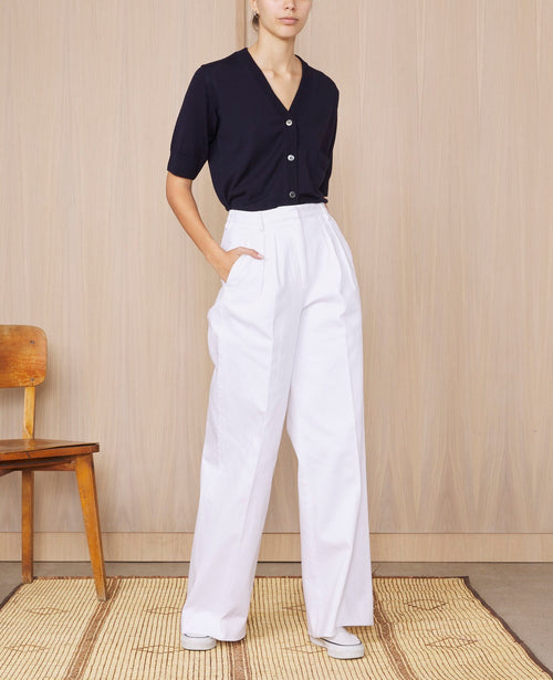 Chino Elia Pts Pgmt Dye Cotton Twill - White
