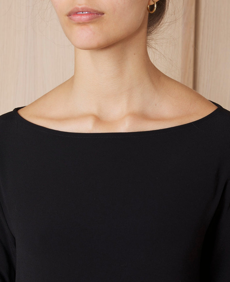 Robe + Liliana Long Drs Crepe Viscose - Black