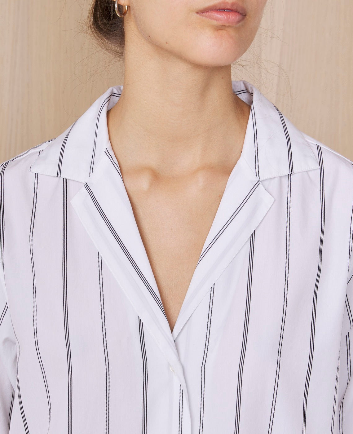 Chemise Christelle Co Satin Stripe - White/Black