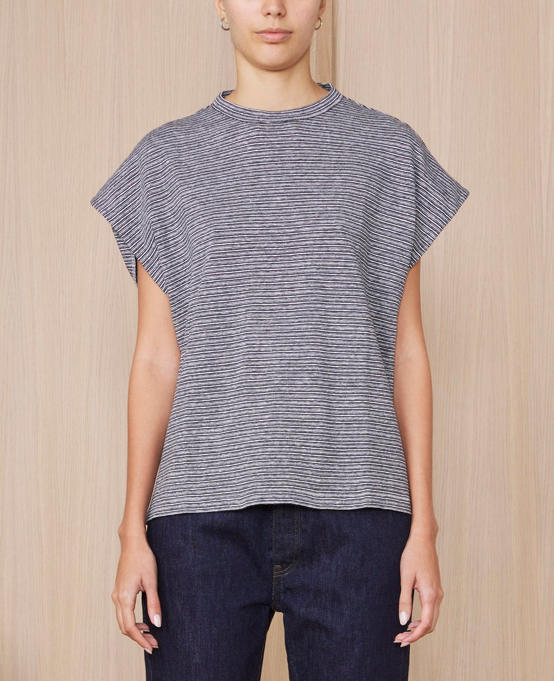 Isra T-Shirt - Ecru/Dark Navy - Women