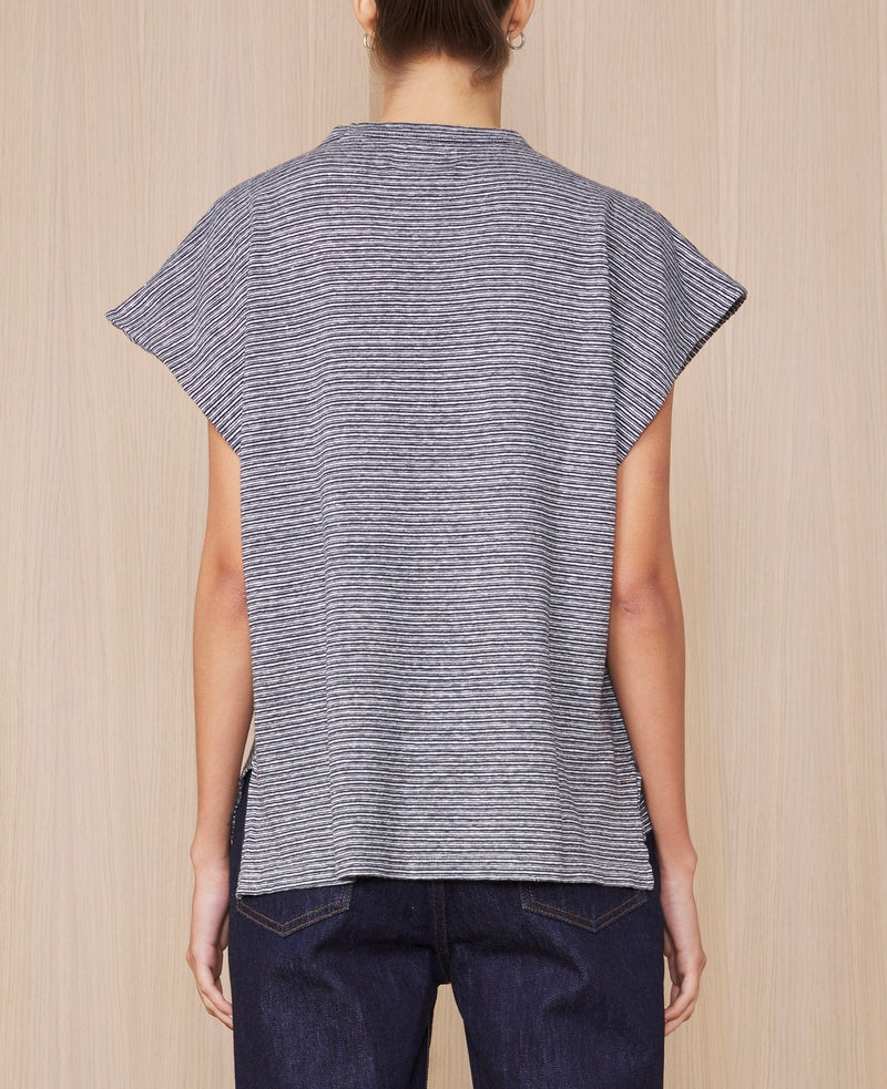 Isra T-Shirt - Ecru/Dark Navy - Women