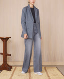 Tlg Veste Mathilde Jkt Gots Cotton Denim - Mid Grey