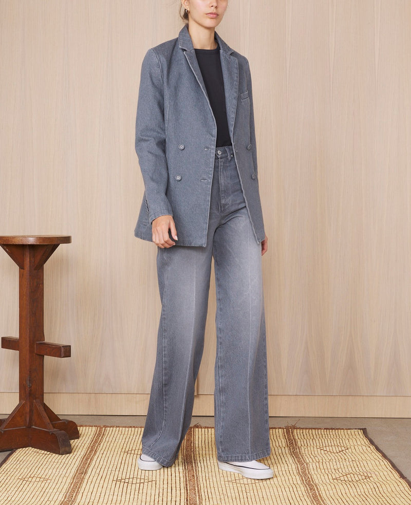 Tlg Veste Mathilde Jkt Gots Cotton Denim - Mid Grey