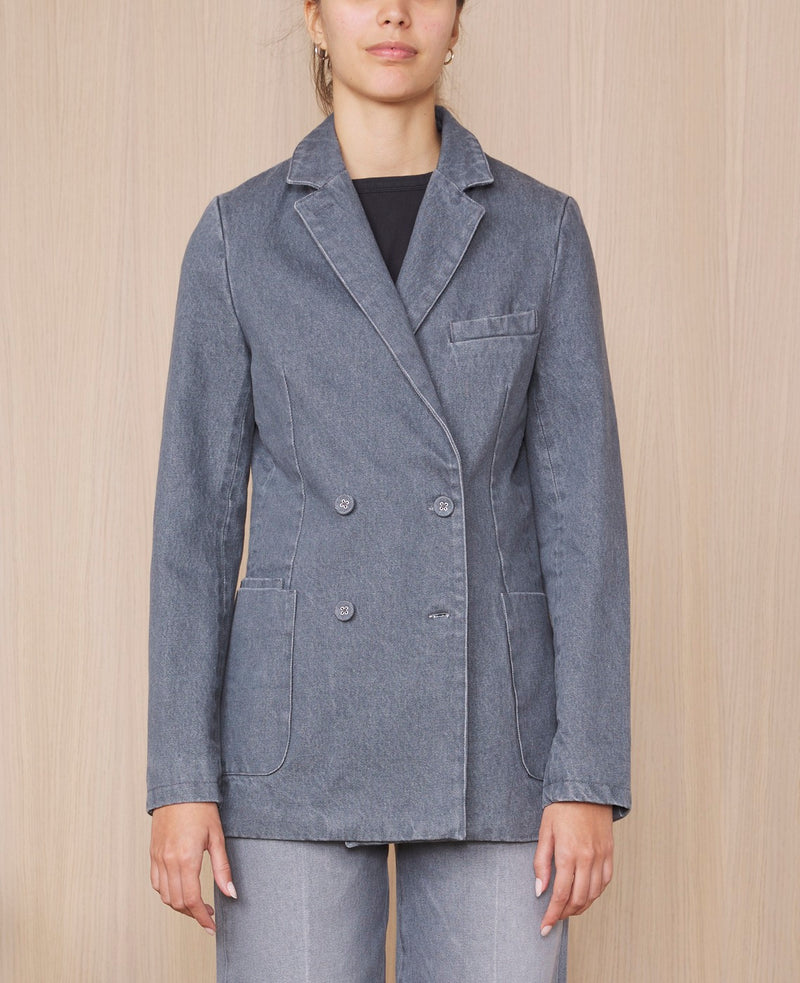 Tlg Veste Mathilde Jkt Gots Cotton Denim - Mid Grey