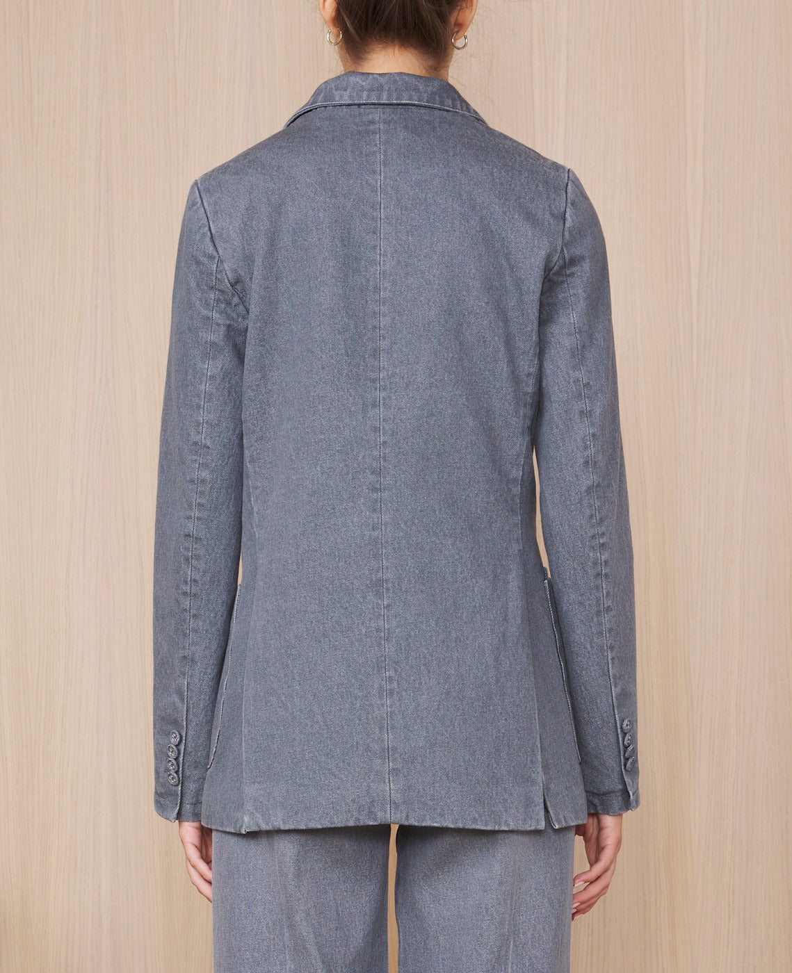 Tlg Veste Mathilde Jkt Gots Cotton Denim - Mid Grey