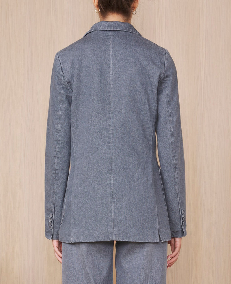 Tlg Veste Mathilde Jkt Gots Cotton Denim - Mid Grey
