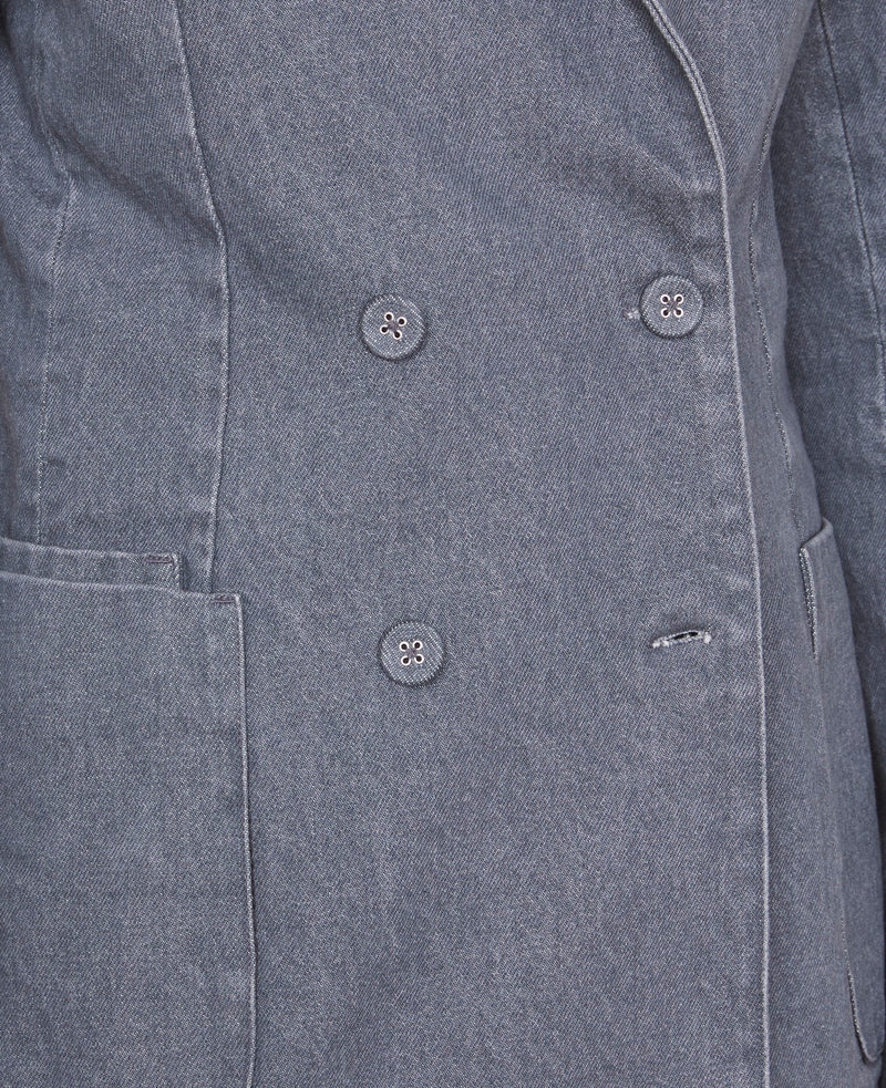 Tlg Veste Mathilde Jkt Gots Cotton Denim - Mid Grey