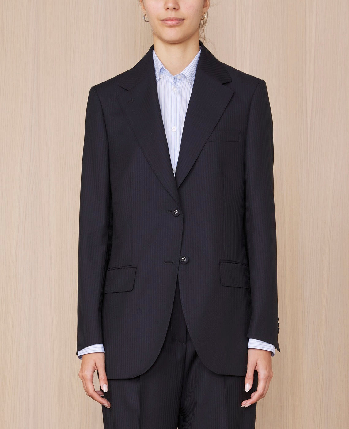 Tlg Veste W Giovanni Itl 120S Stripe Wo - Dark Navy