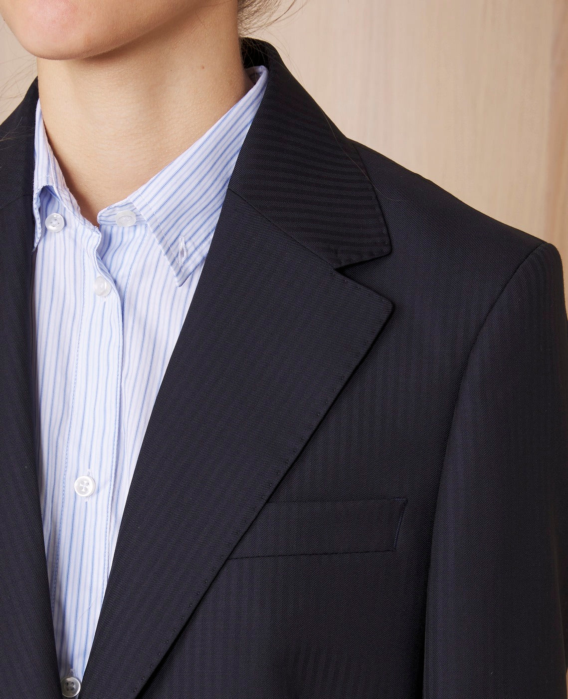 Tlg Veste W Giovanni Itl 120S Stripe Wo - Dark Navy