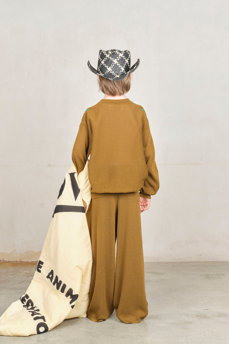 Trousers Crow Kid Knit Military Green